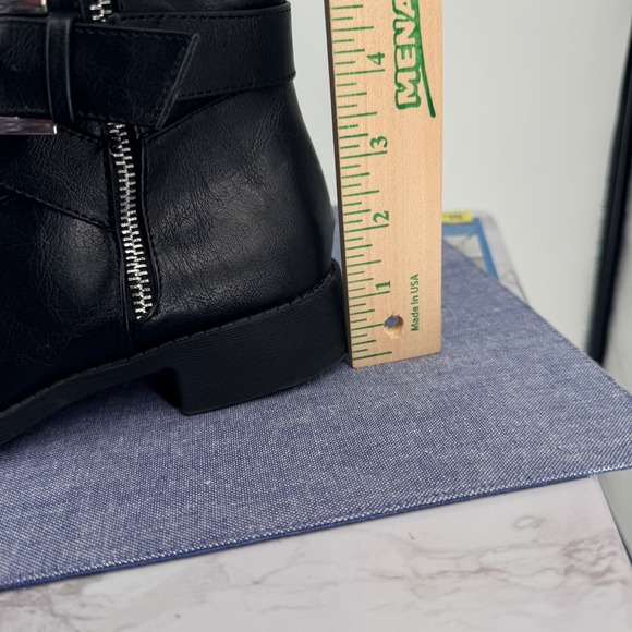 Torrid Black Faux Leather Women 9.5 Knee High Boots Buckle Zip Side Wide Calf - Picture 13 of 16